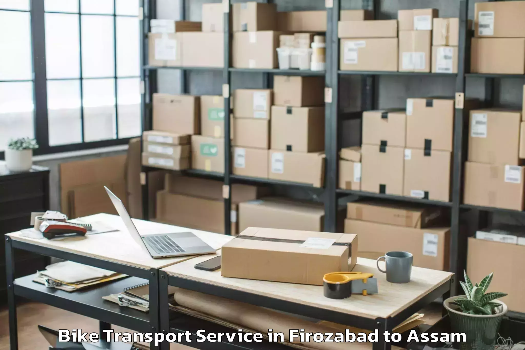 Professional Firozabad to Salonibari Airport Tez Bike Transport